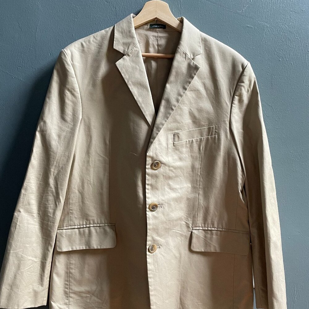 J. Crew Factory Men's Tan Suit Jacket 42R Pants 36x32 EUC